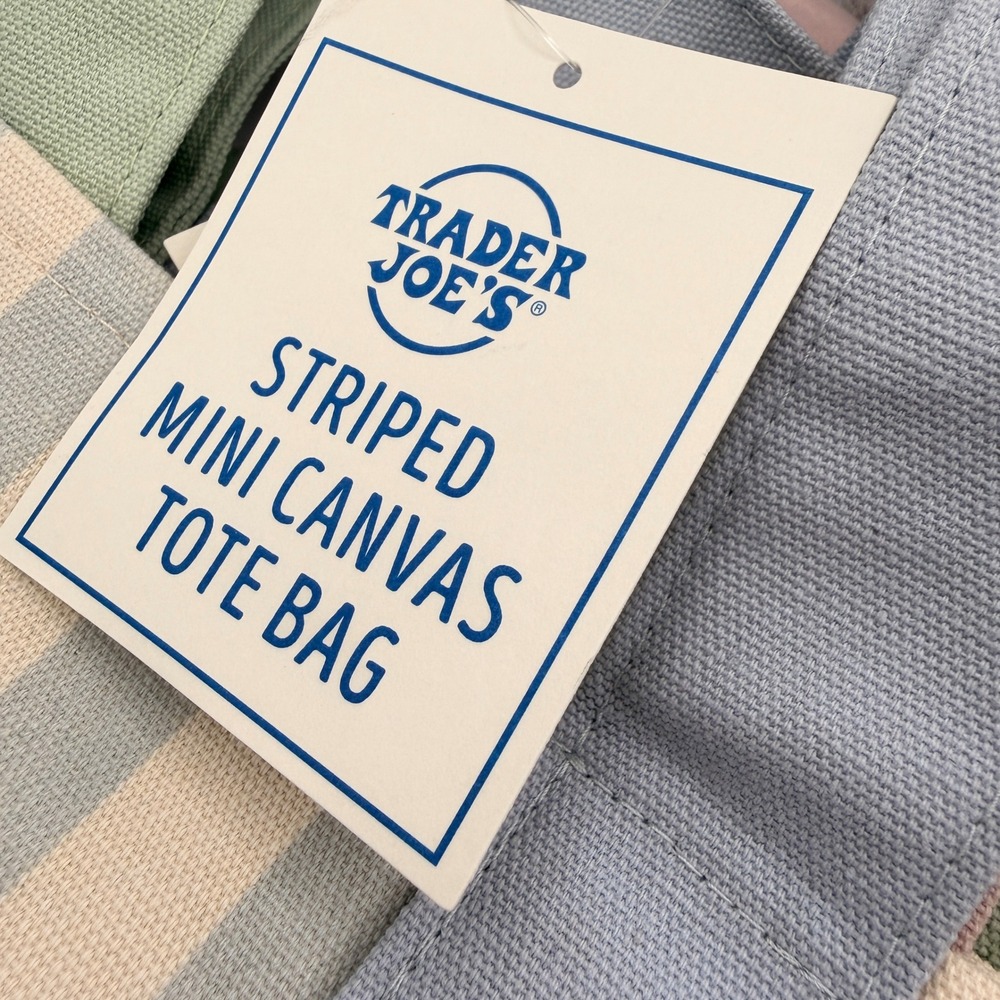 Trader Joes Mini Canvas Tote Bags 6 OS Multi Color Viral Limited Ed Bundle - Picture 7 of 12